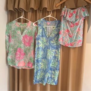 Lilly Pulitzer Bundle of 3 XS Like New Dress and Tops